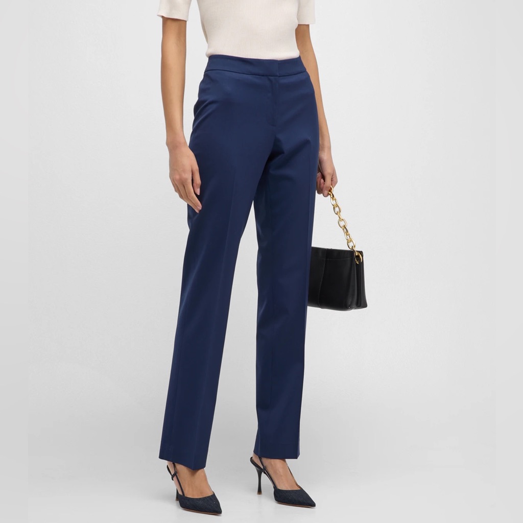 Lafayette 148 New York Navy Blue Barrow Trouser Pants